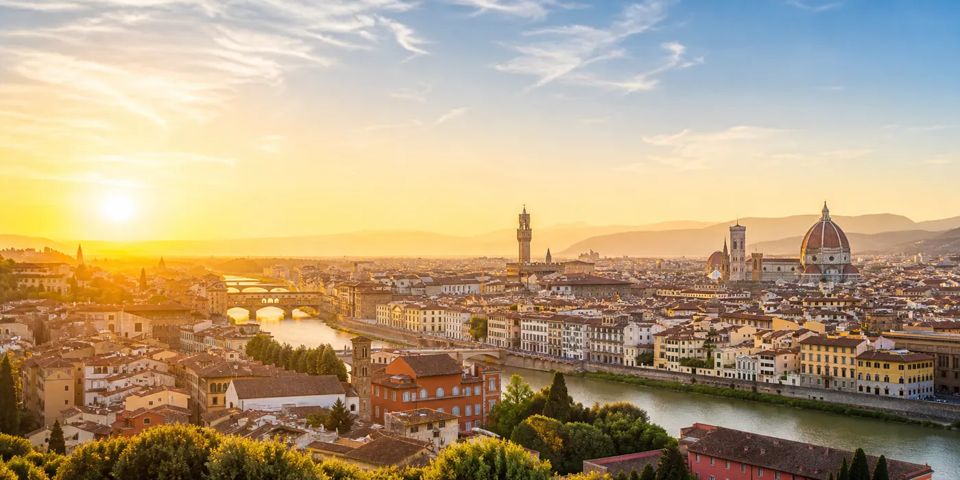 Florence skyline over the Arno River