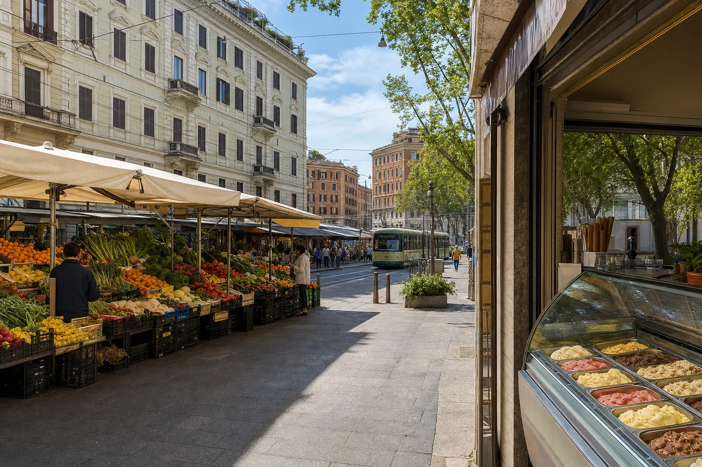 Flaminio Market Produce, Ponte Milvio Street Snacks & Parioli Regional Dining